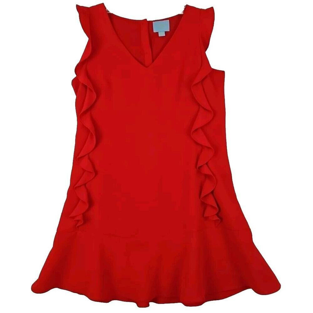 Elegant Red Ruffle Mini Dress